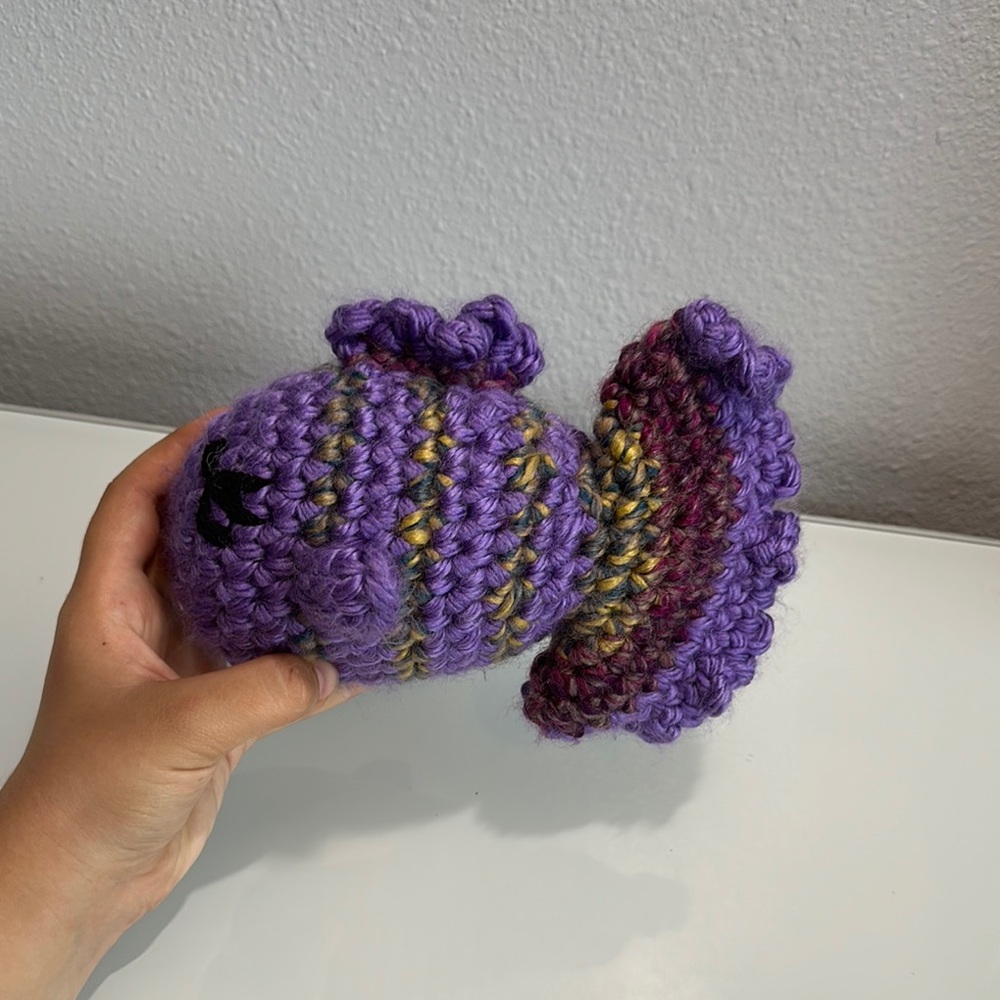 Handmade Purple Crochet Fish